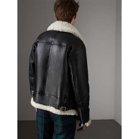 burberry shearling biker jacket men grailed|shearling aviator jacket men's.